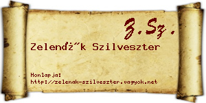 Zelenák Szilveszter névjegykártya